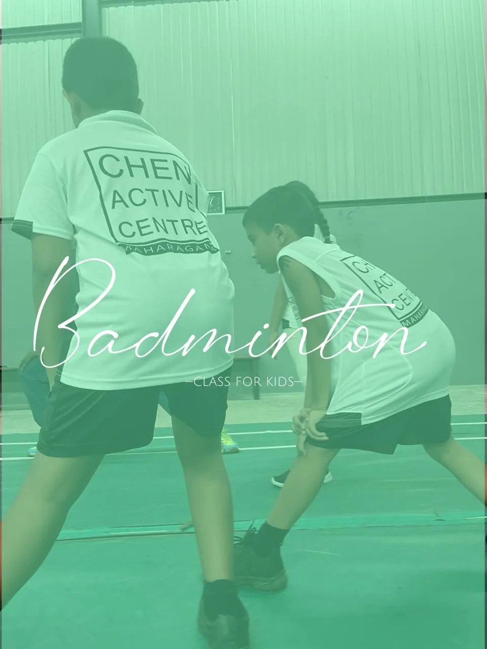 Children training in badminton at Chen Active Centre
