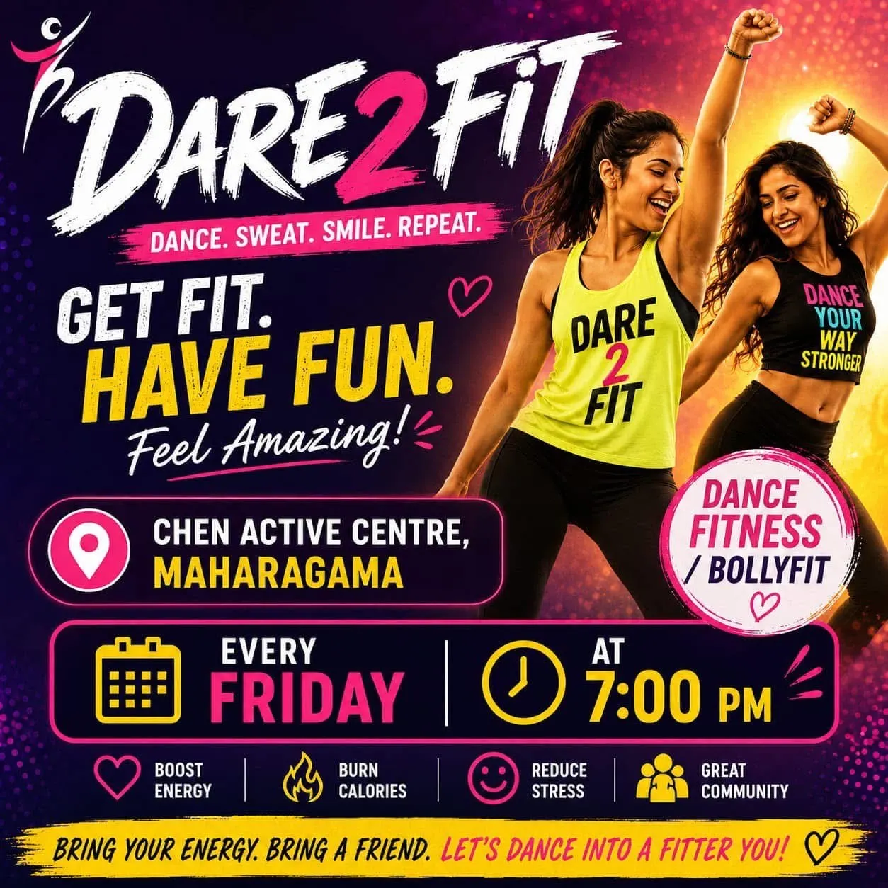 Dare 2 Fit Friday Zumba class poster